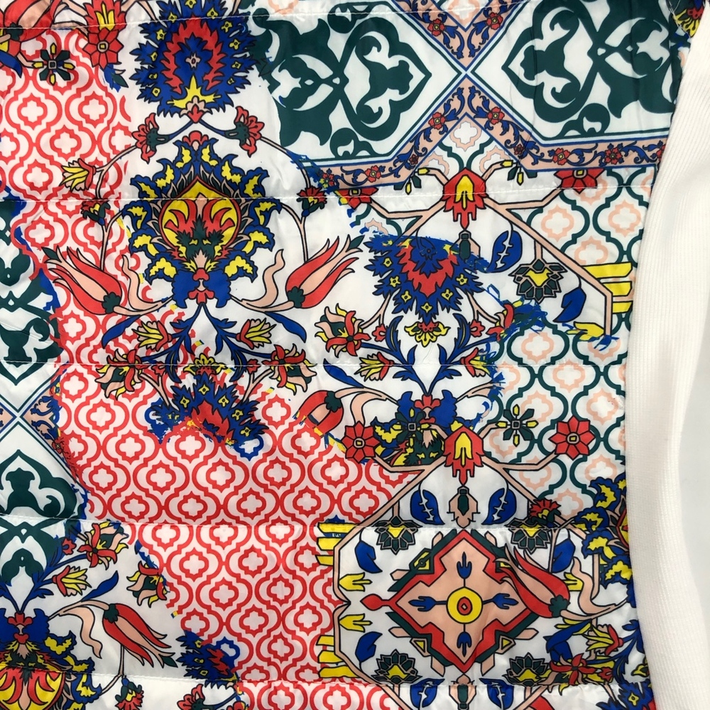 ZELOS Print Down Vest with Ribbed Knit NWT Medium - Picture 8 of 8
